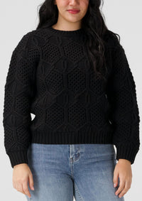 The Normal Brand Elodie Novelty Crew Sweater in black - women's sweater
