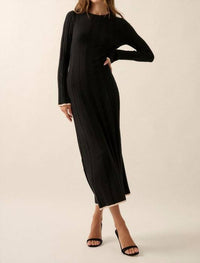 PROMESA Ribbed Knit Maxi Sweater Dress in black - women's dress
