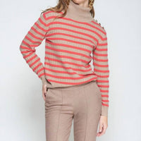 Vilagallo Sweater in beige and red - women's sweater
