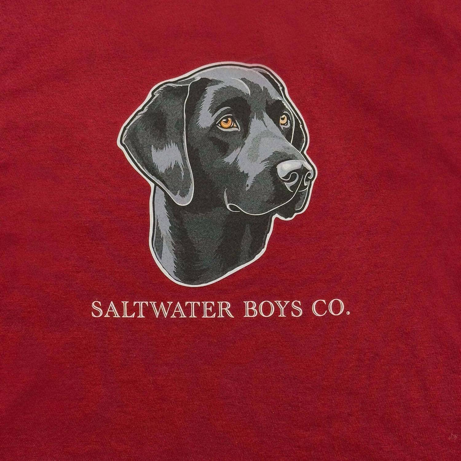 Saltwater Boys Co. Black Lab Tee in maroon - kids' shirt - view 5