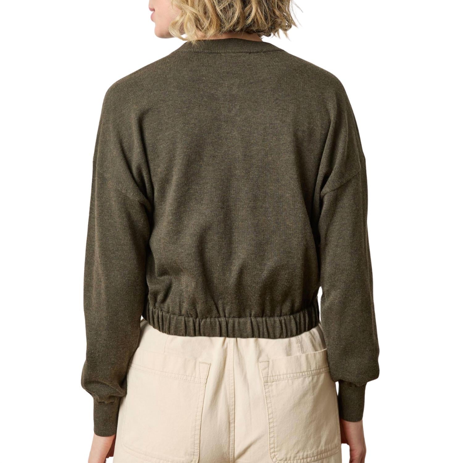 Lilla P - Elastic Waist Henley Sweater