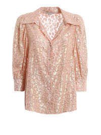 Stella Mccartney - Pre-loved Metallic Leopard Print Fil Coupe Silk Blouse