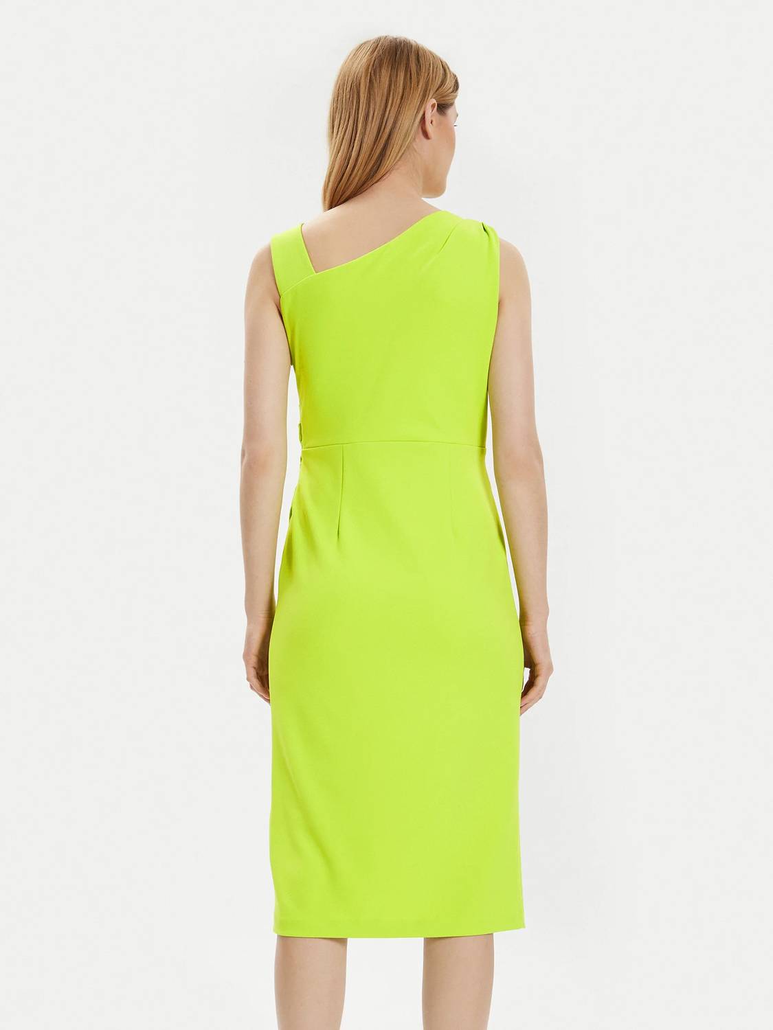 Joseph Ribkoff Sleeveless Sheath Dress in lime - women's dress - detail view