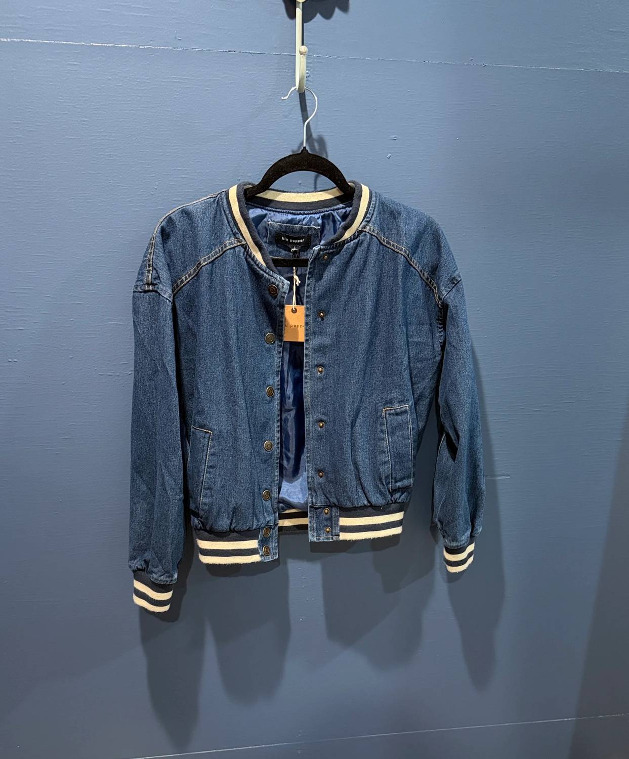 Blu Pepper - Women's Denim Bomber Jacket