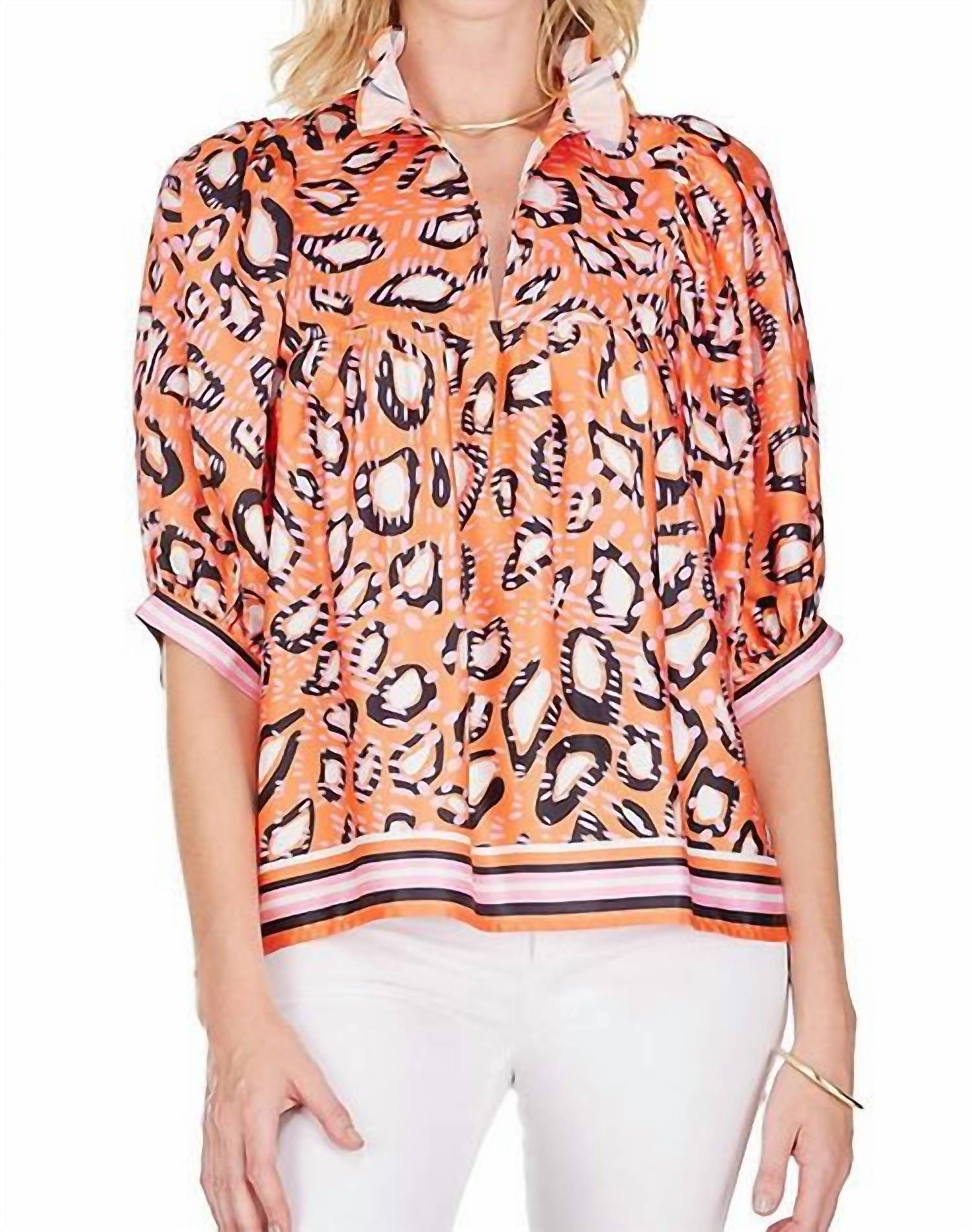 Jade - HIGH NECK PUFF SLEEVE TOP