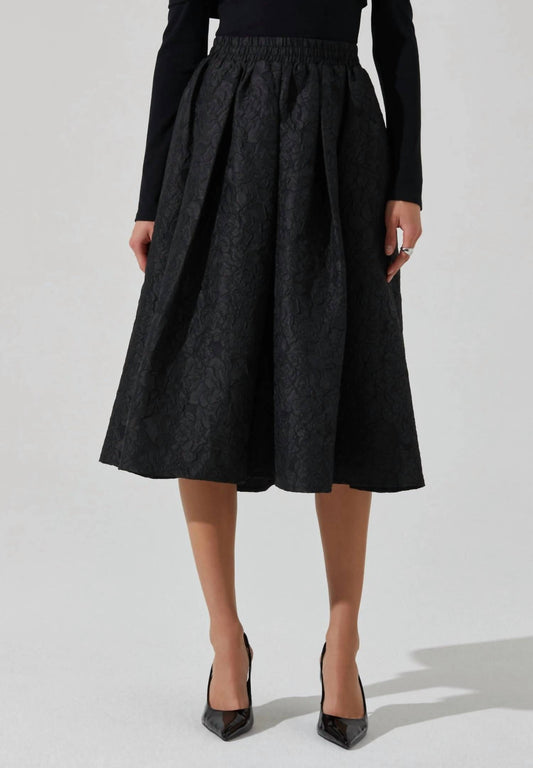 Astr - Andolina Jacquard Midi Skirt