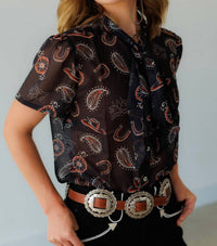 Crazy Consuela - Short Sleeve Tie Top