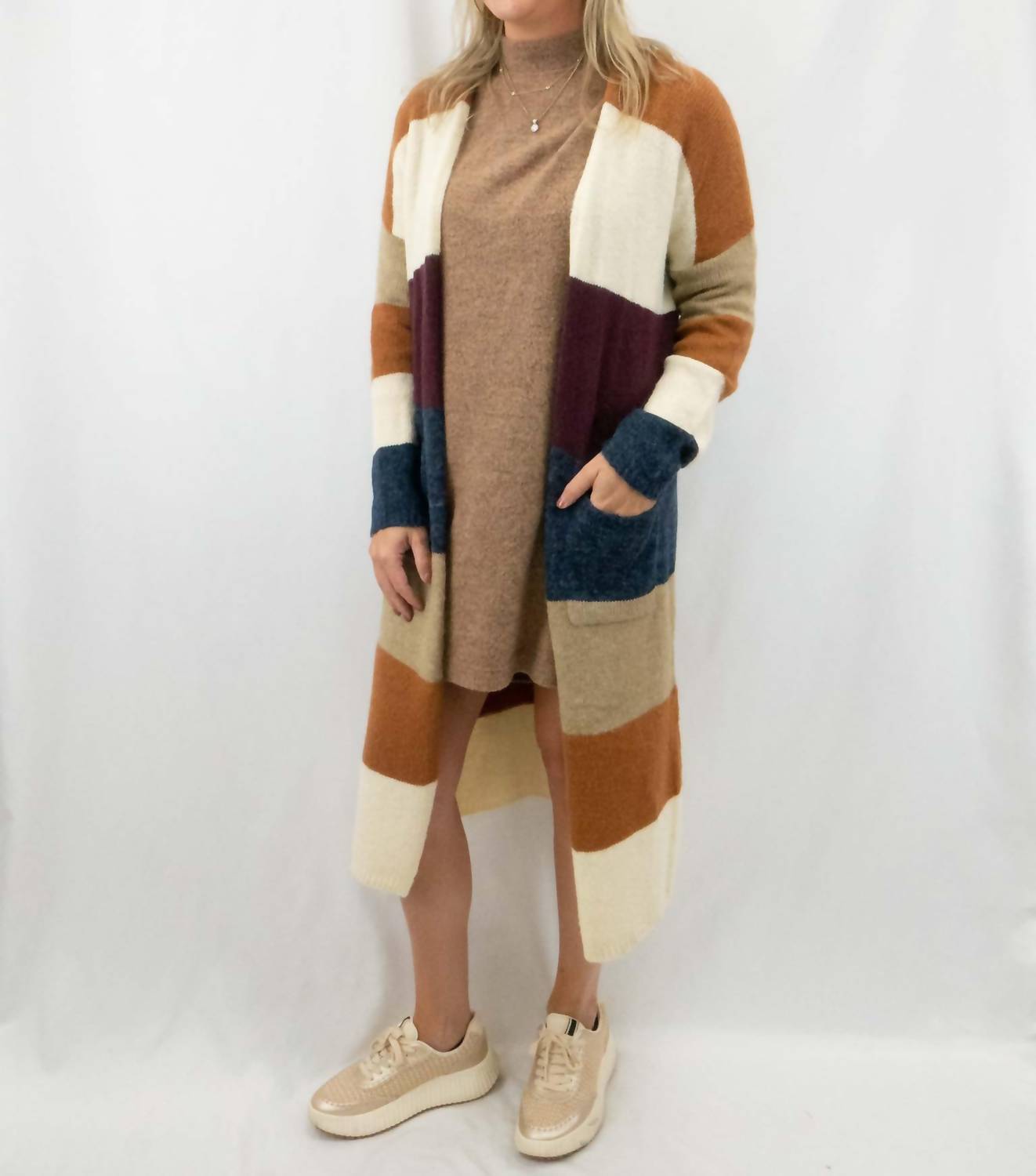 Hyfve - Women's Striped Multi Color Cardigan