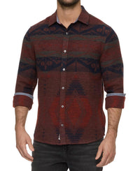 Flags & Anthem Rawlins Long Sleeve Flannel Shirt in red - men's long sleeve top