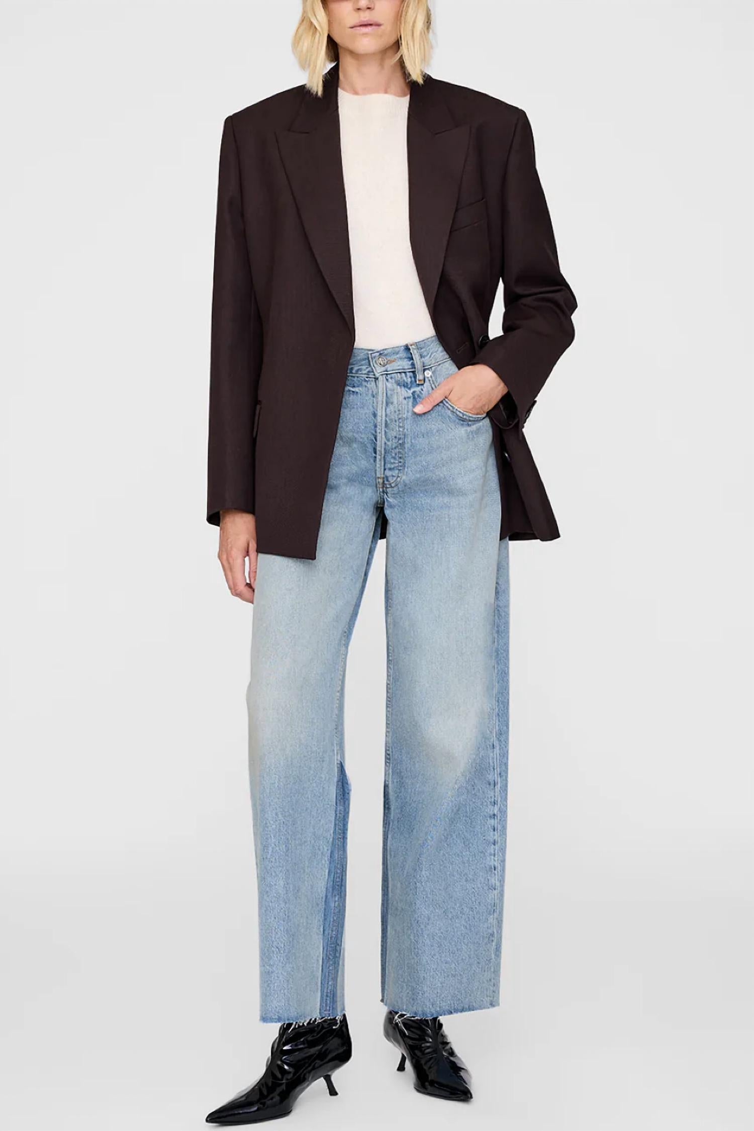 ANINE BING Manon Jean in tux blue - women's jeans - alternate view