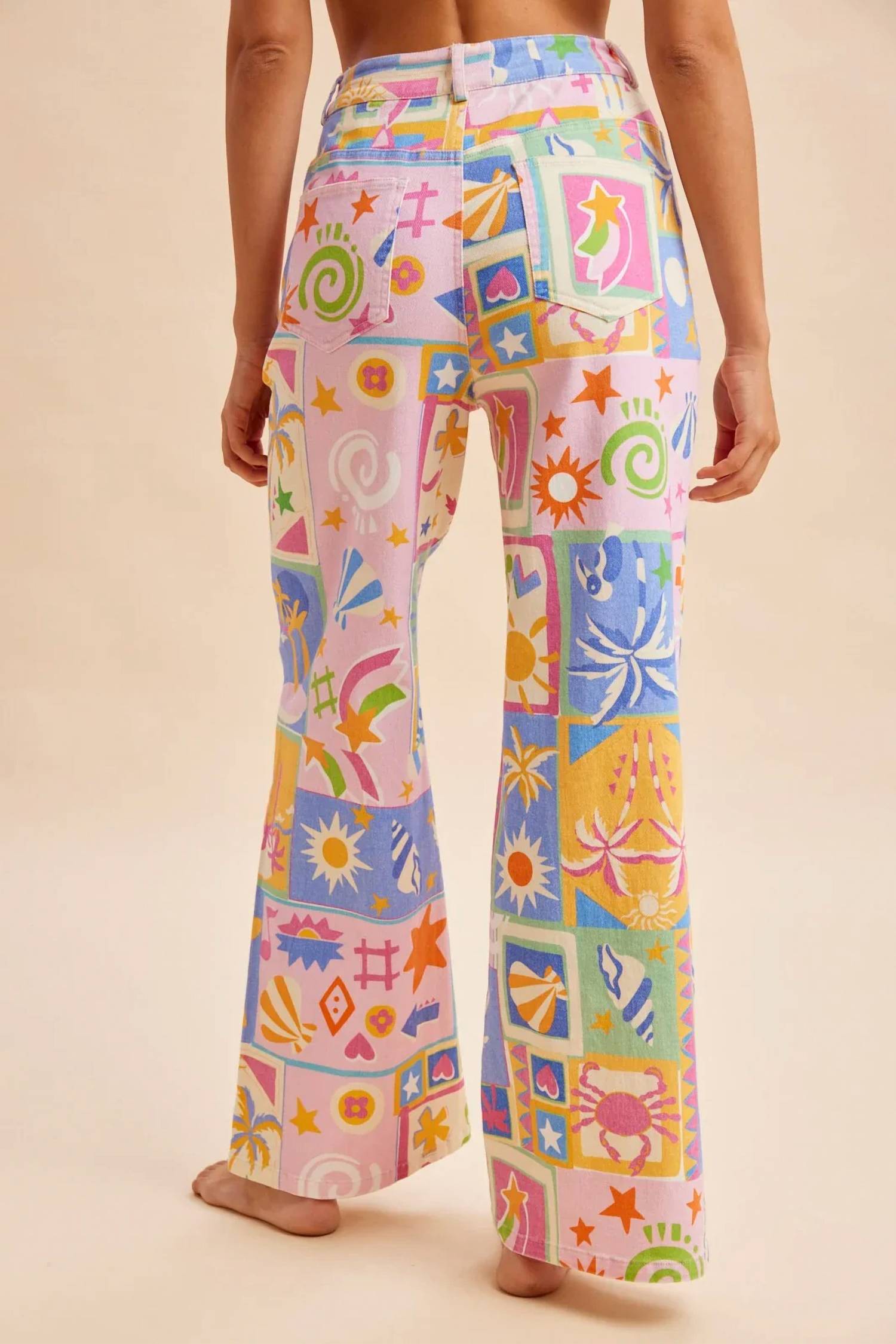 Anniewear - Summer Patchwork Wide Leg Jeans