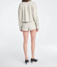 Favorite Daughter - Vegan Suede Crop Ex-boyfriend Shirt