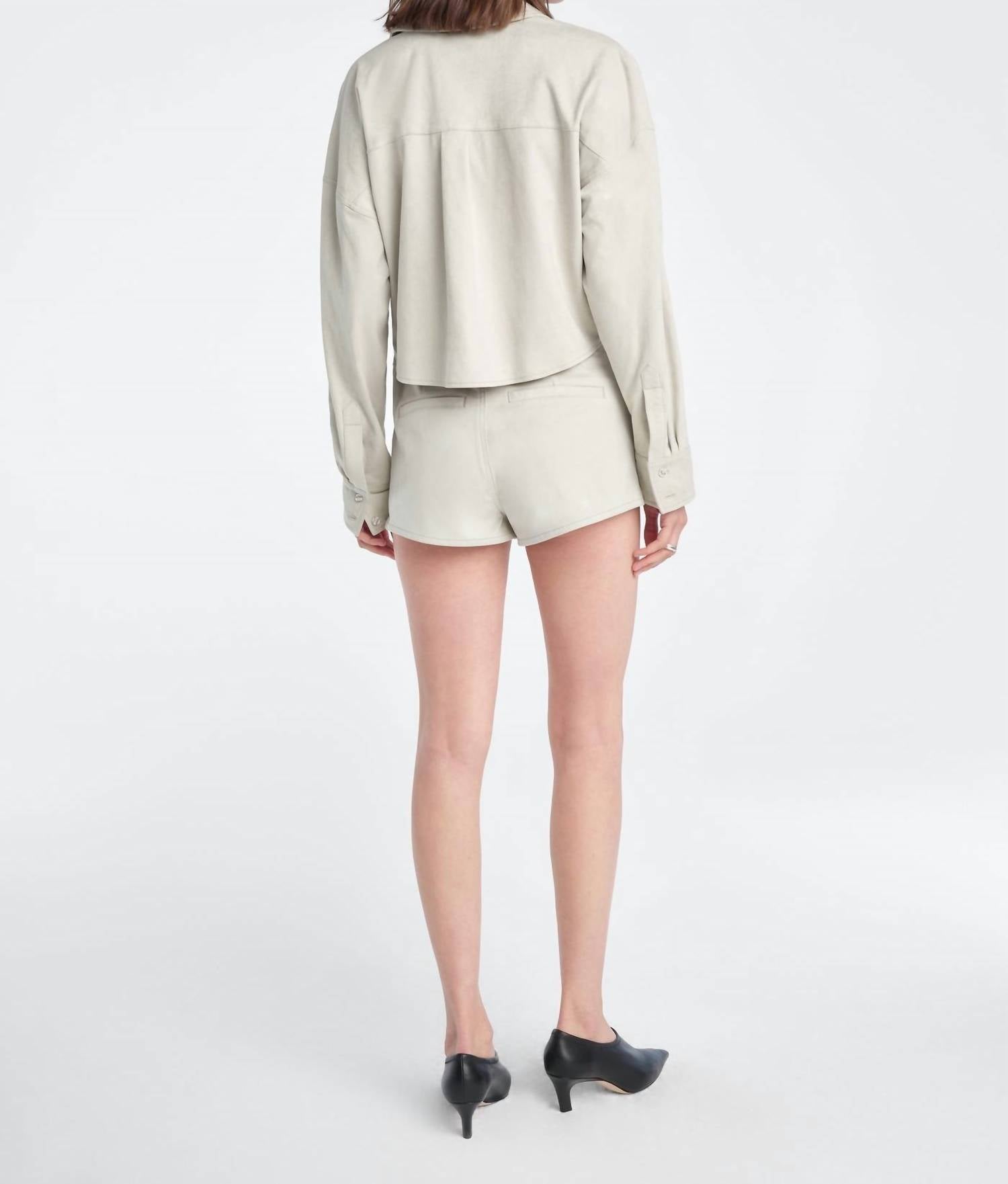 Favorite Daughter - Vegan Suede Crop Ex-boyfriend Shirt