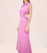 ALEXIS Leda Sleeveless Midi Dress in orchid - women's dress - detail view