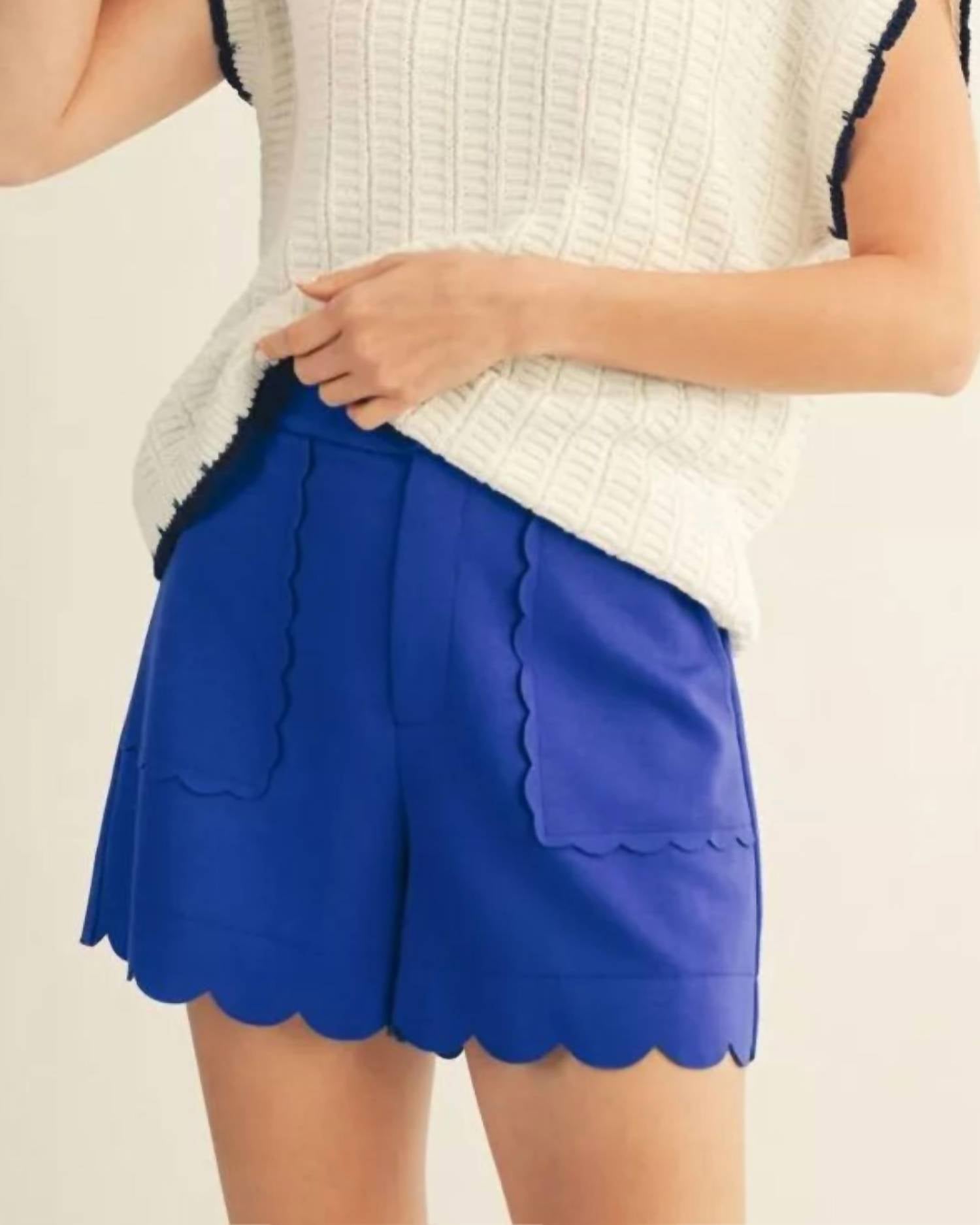 Jodifl Scallop Perfection Shorts in royal - women's shorts - detail view