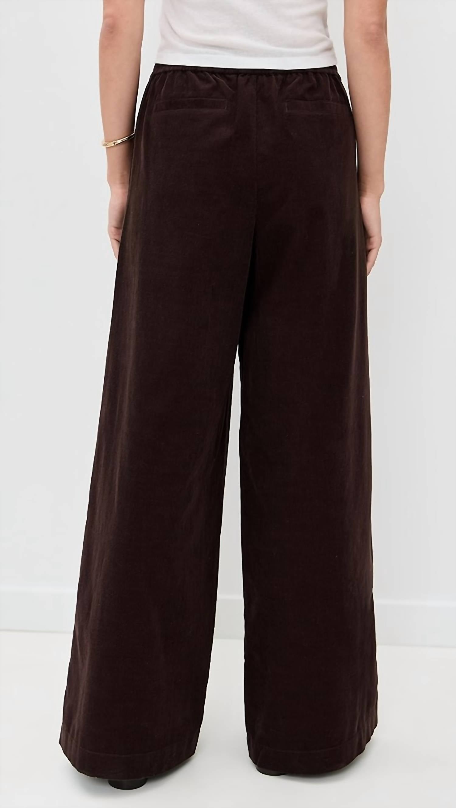 Atm - Corduroy Wide Leg Pull On Pant