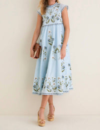 Sea - Audra Embroidery Midi Dress