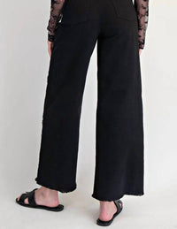 Easel - Self-fray Distressed Denim Pants