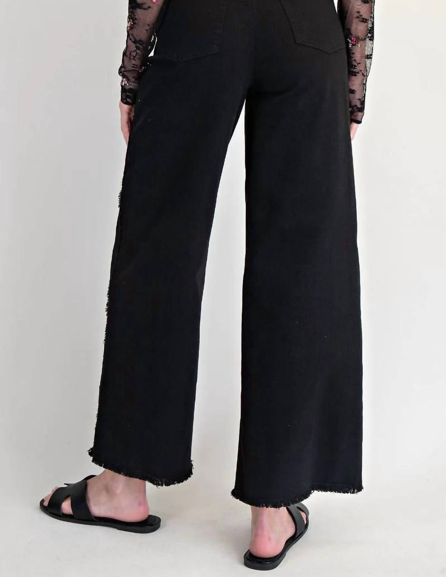Easel - Self-fray Distressed Denim Pants