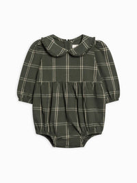Kendi - Girl's Aven Flannel Bubble Collared Romper