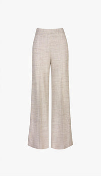 Smythe High Rise Wide Leg Pant in taupe tweed - women's pants - view 4