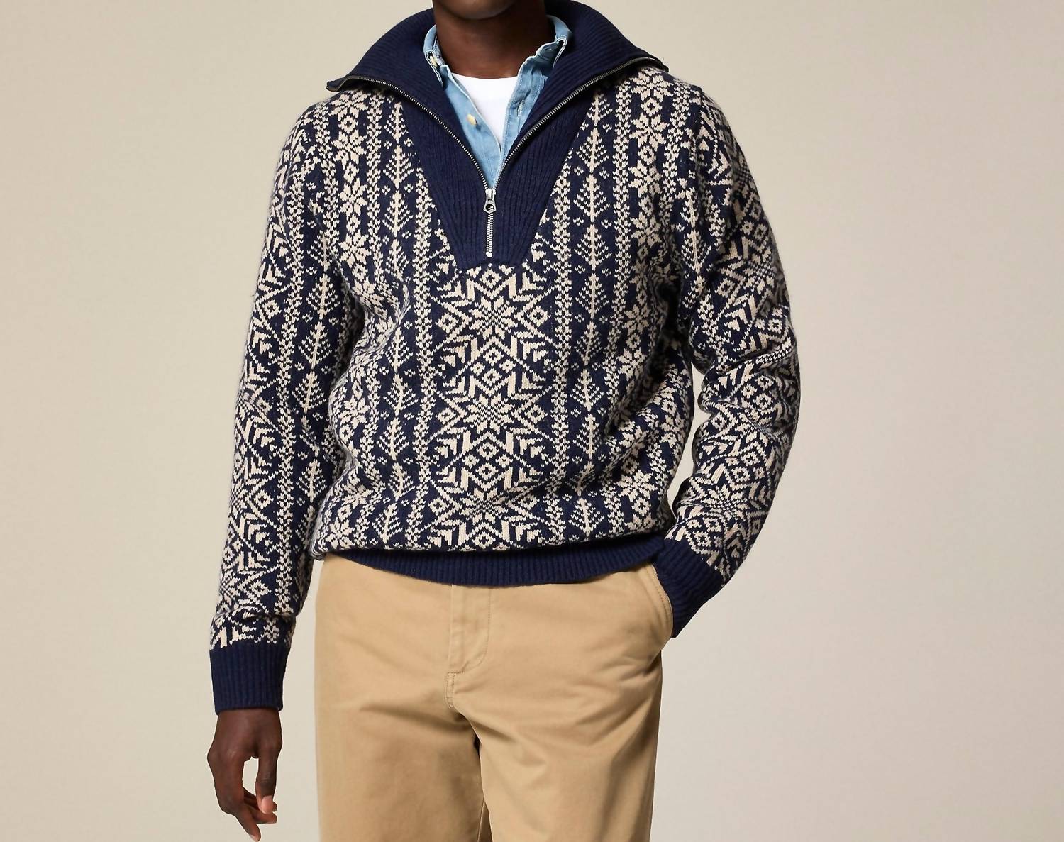 J.Crew - Fair Isle Lambswool Half-zip Sweater