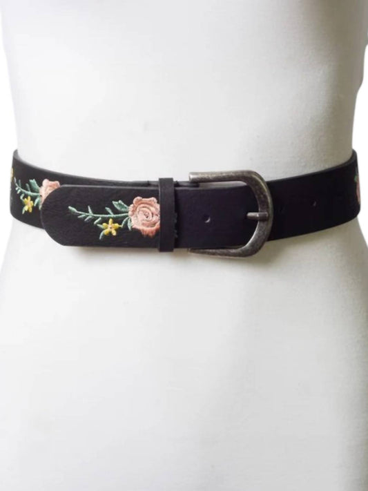 Leto - Women's Jill Embroidered Leather Belt