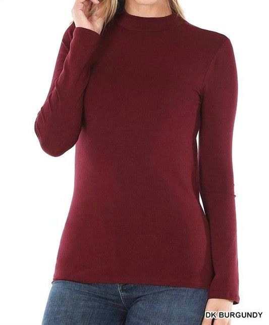 Zenana - Donna Mock Neck Slim Fit Top