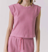 Chaser Frankee sugar magnolia tee in pink - women's t-shirt