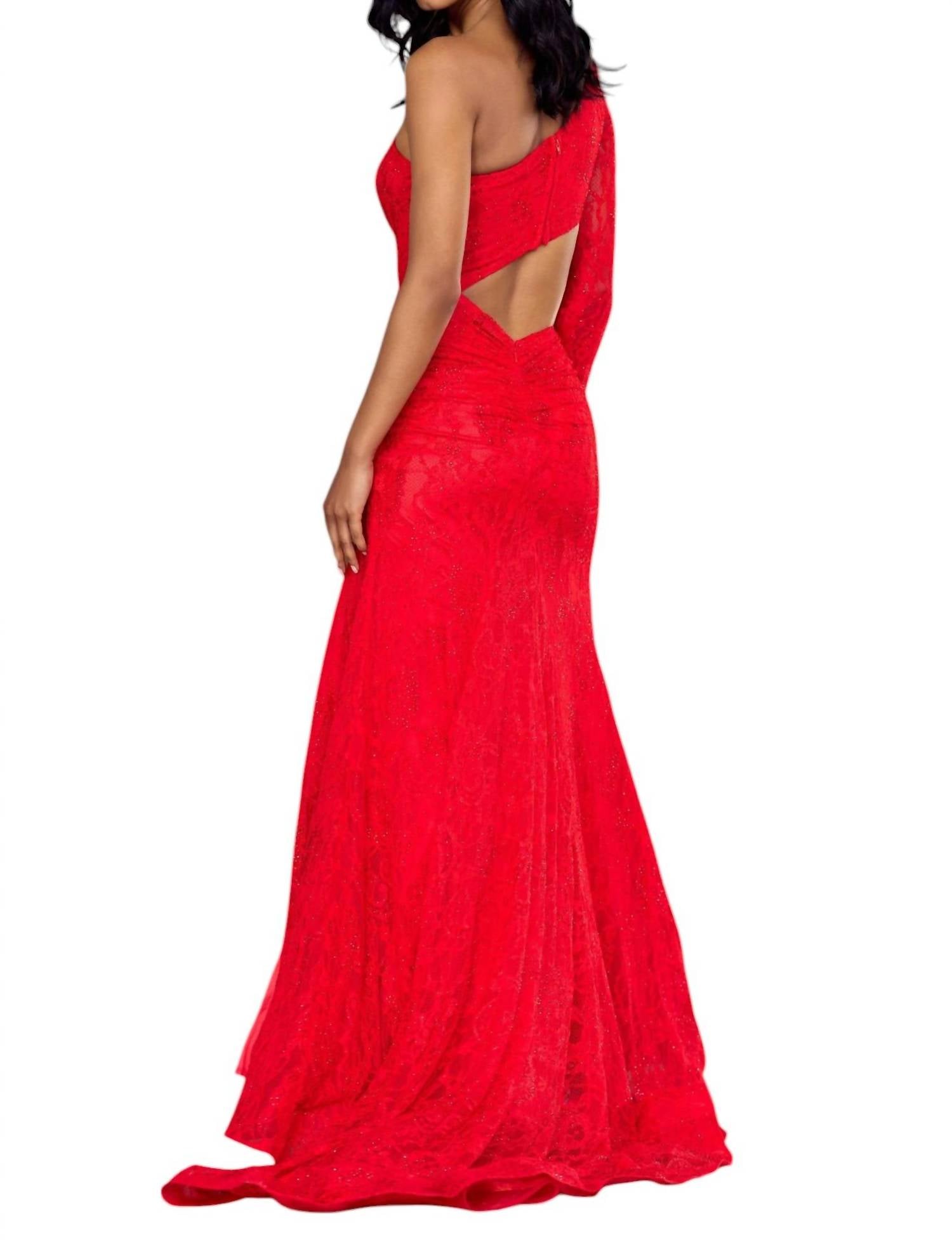Sherri Hill - Fully Fitted Lace One Shoulder Prom Dress