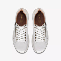Clarks Women's Nalle Lace Sneakers in white leather - women's sneaker - view 6