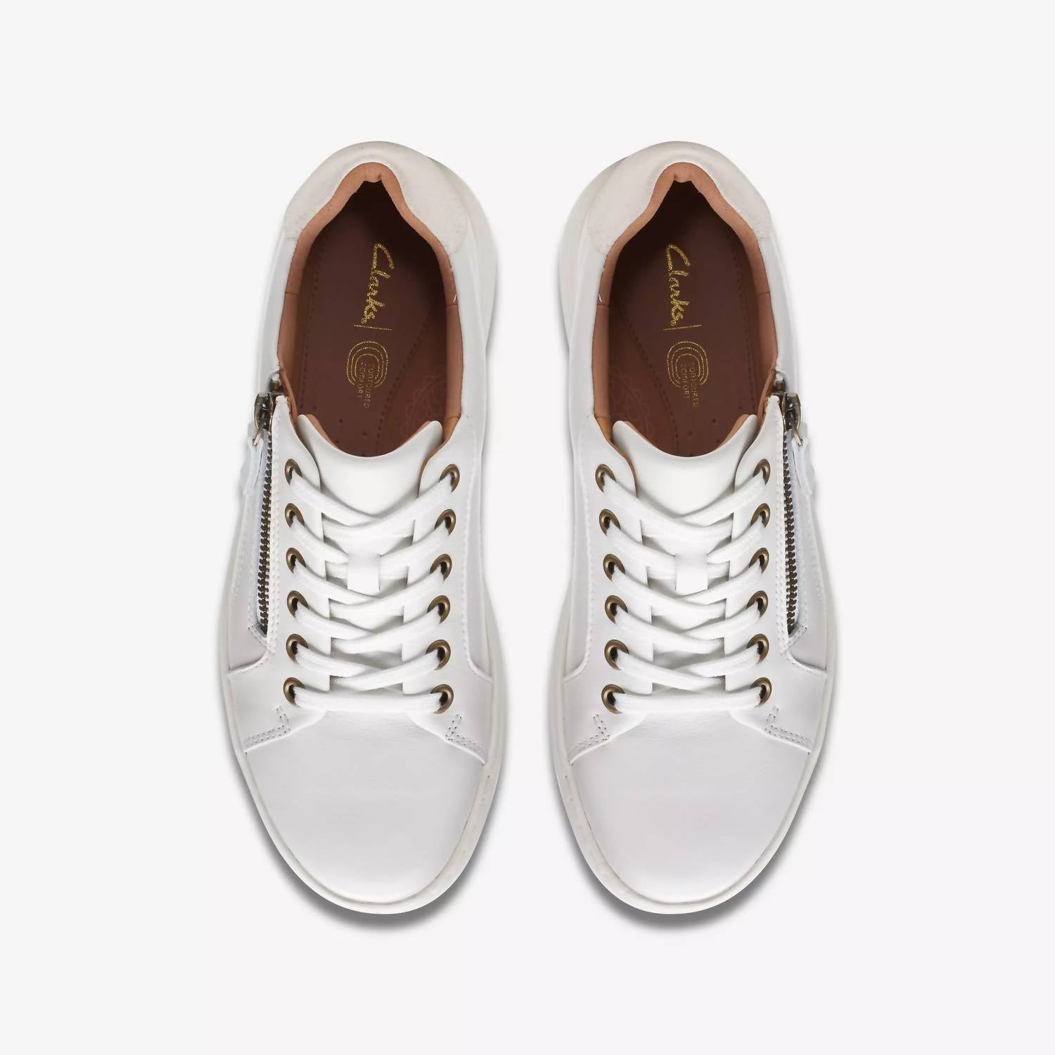 Clarks Women's Nalle Lace Sneakers in white leather - women's sneaker - view 6