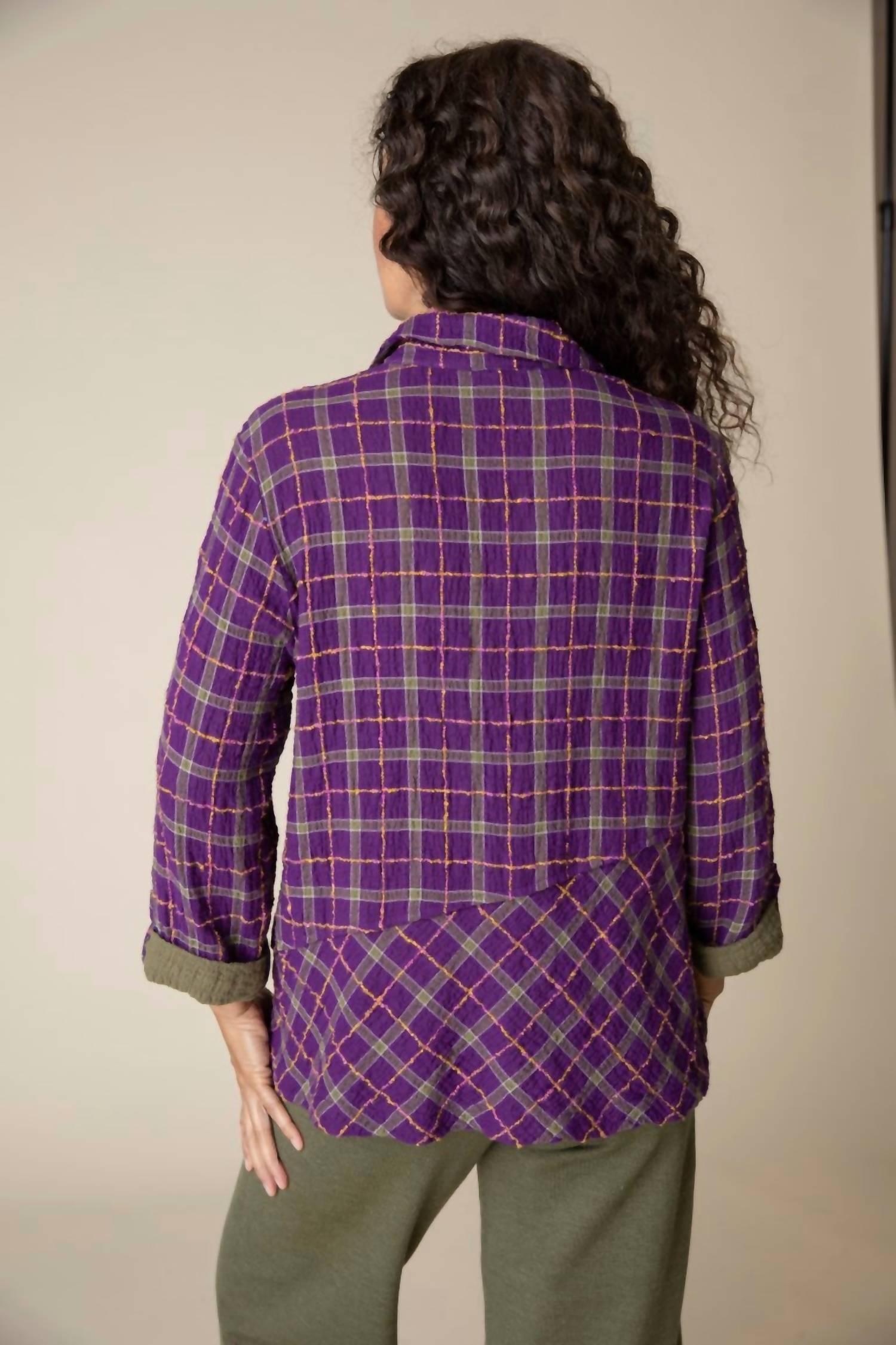 Habitat - Double Faced Windowpane Pieced Button Front Shirt