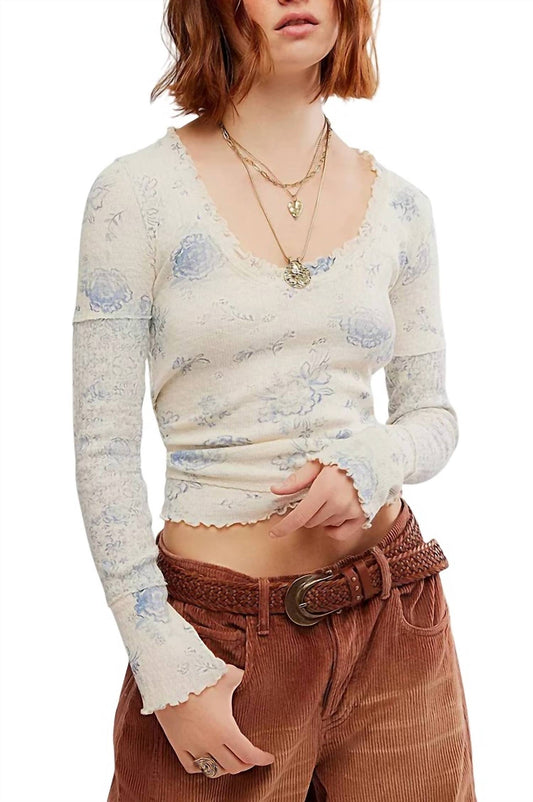 Free People - CLOVER PRINTED THERMAL TEE