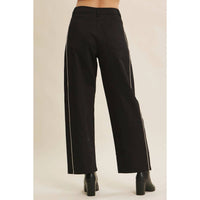 In February - Talia Contrast Piped Barrel-leg Pants