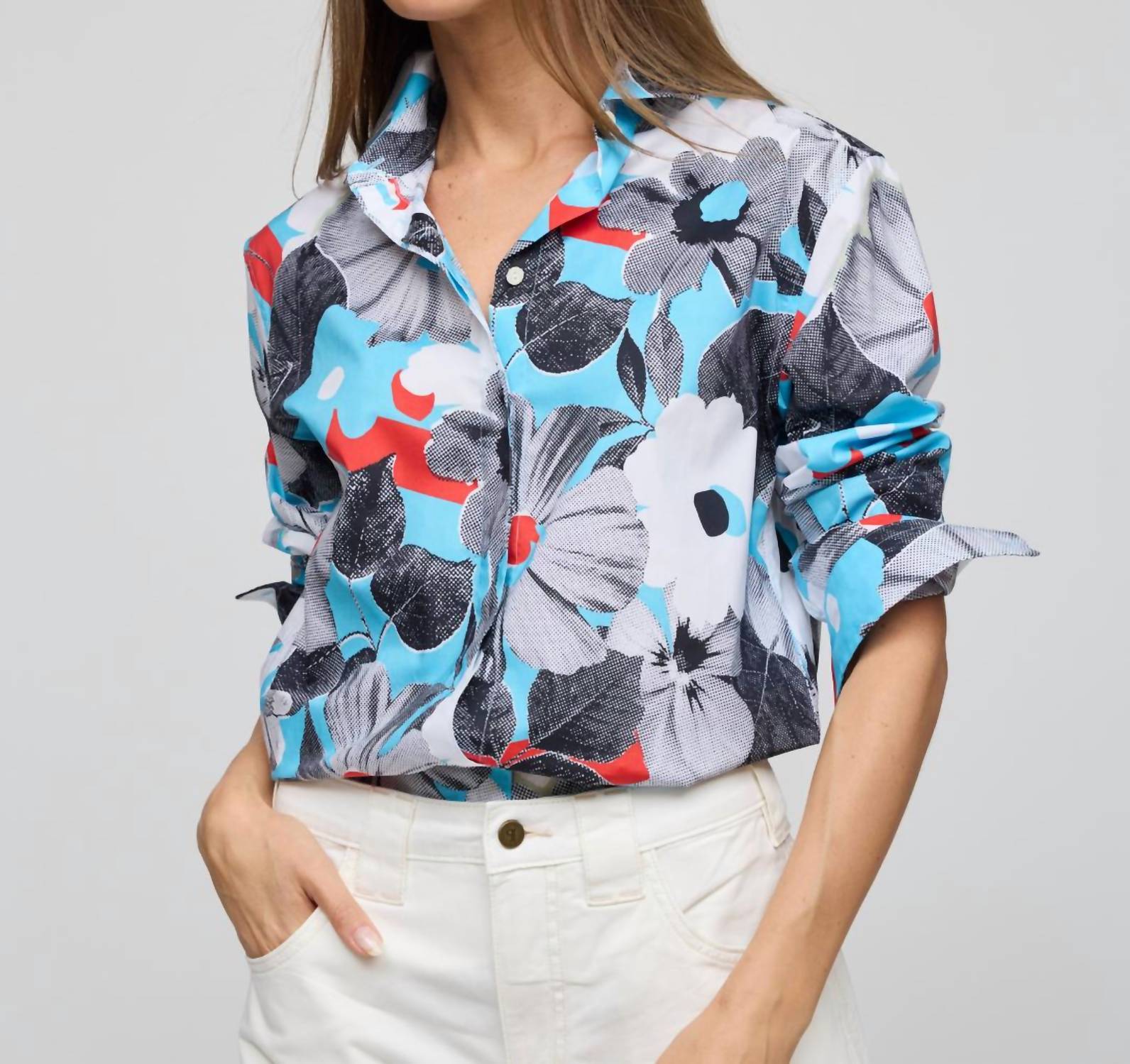 Hinson Wu - Halsey Long Sleeve Pop Art Flower Shirt
