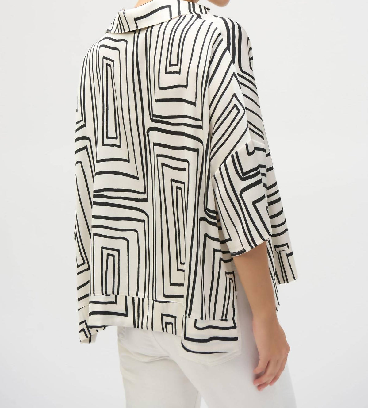 Joseph Ribkoff - Satin Geometric Print Boxy Top