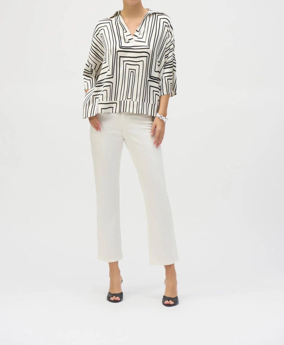 Joseph Ribkoff - Satin Geometric Print Boxy Top