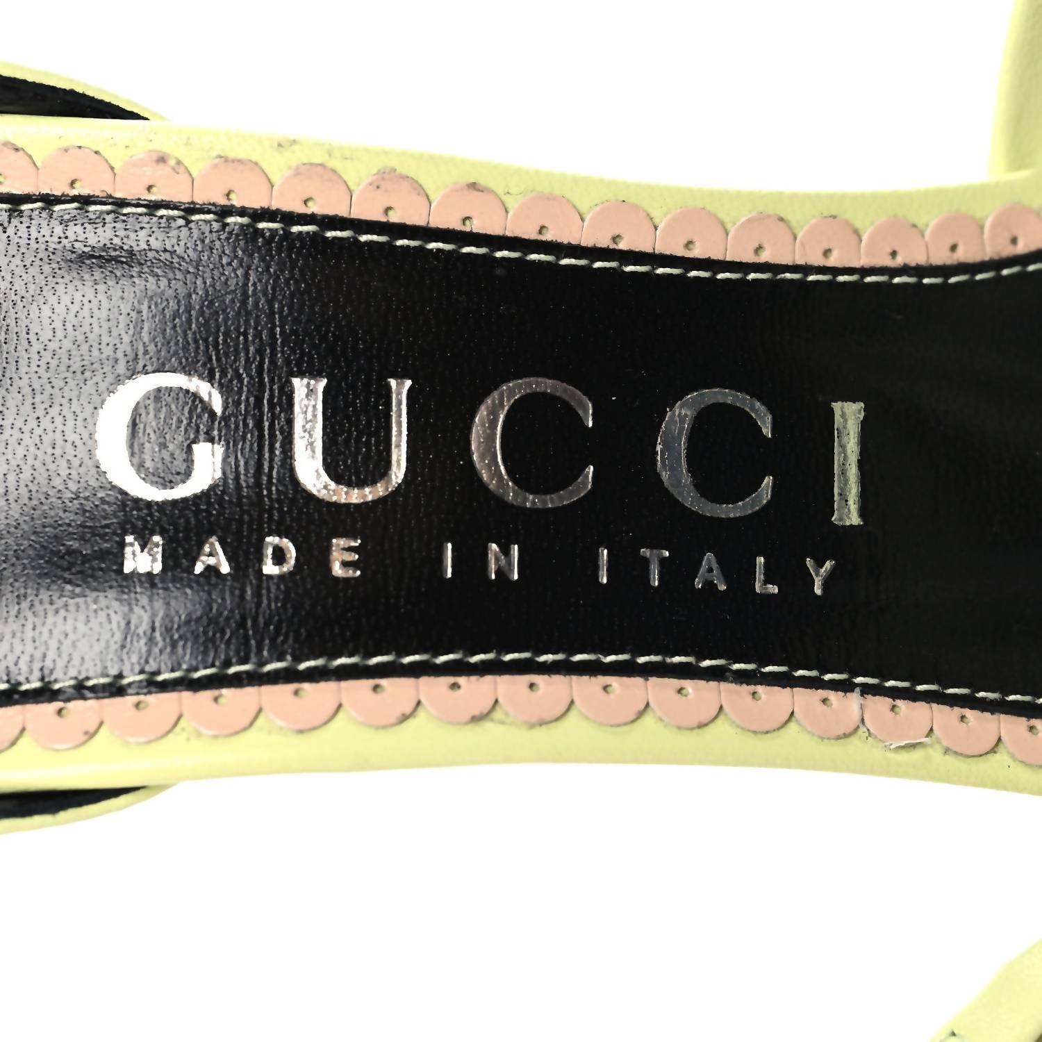 Gucci Womens Charlotte Nappa Gg Ankle Strap High Heeled Sandals in pistachio green - women's sandal - view 7
