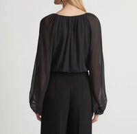 Lafayette 148 - Gathered Neck Balloon Sleeve Top