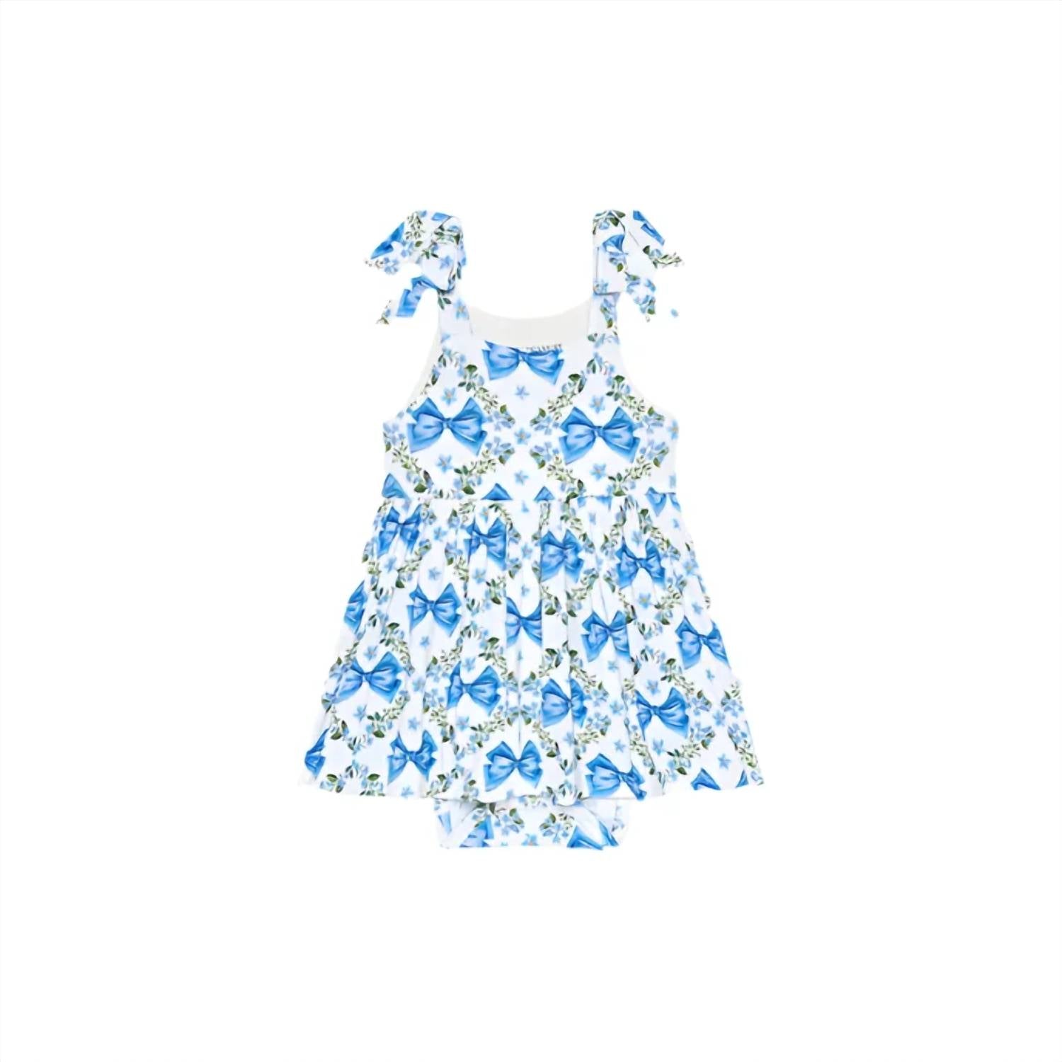 Posh Peanut - Girls Emersyn Bow Babydoll Bodysuit Dress