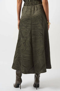 Joseph Ribkoff - Pleated Satin Long Flared Skirt