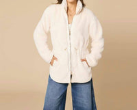 SOFTiES Dreamplush Zip Jacket in almond - women's jacket