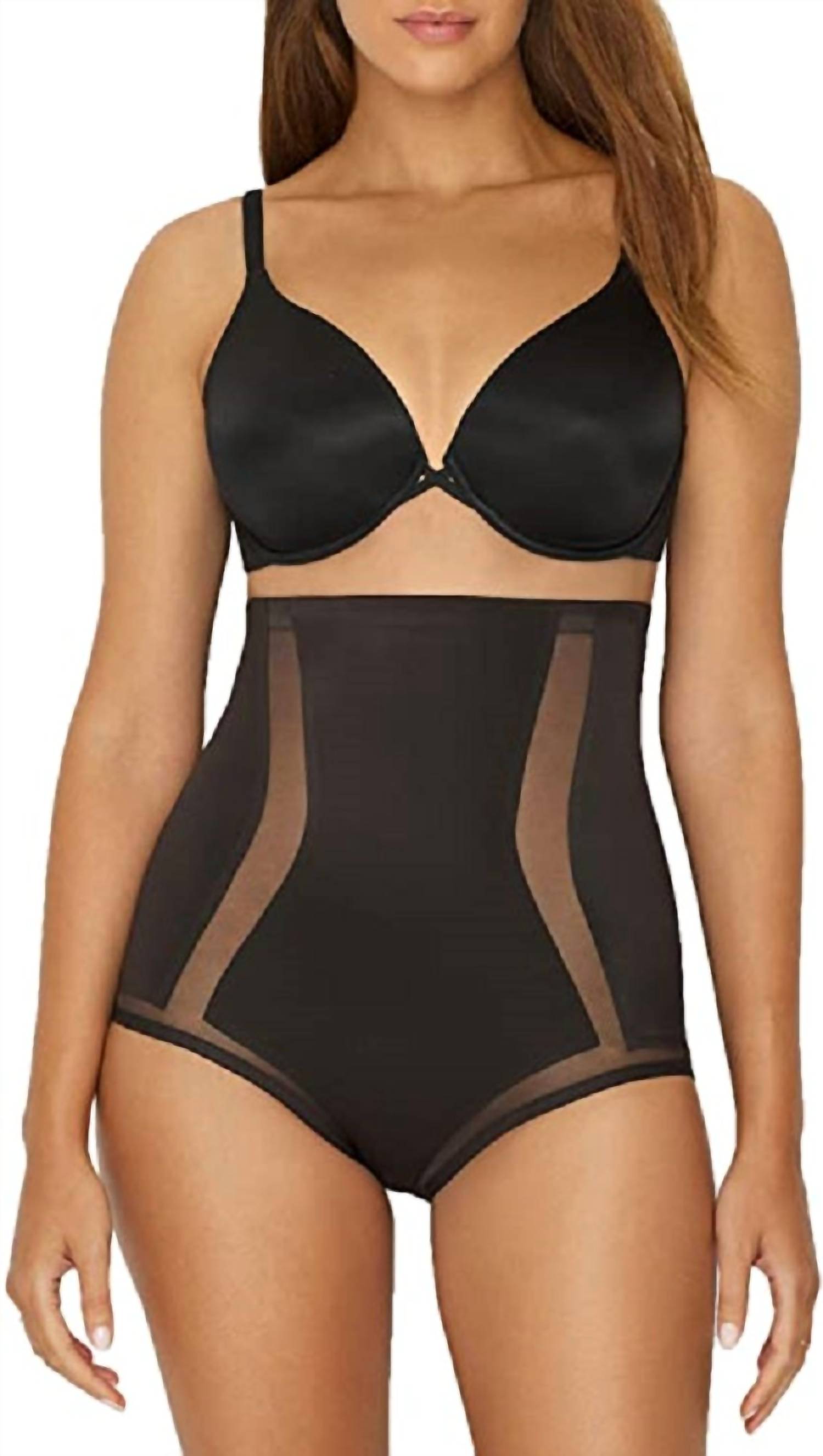 TC Fine Intimates Middle Manager Firm Control High-waist Brief in black - women's intimate - detail view