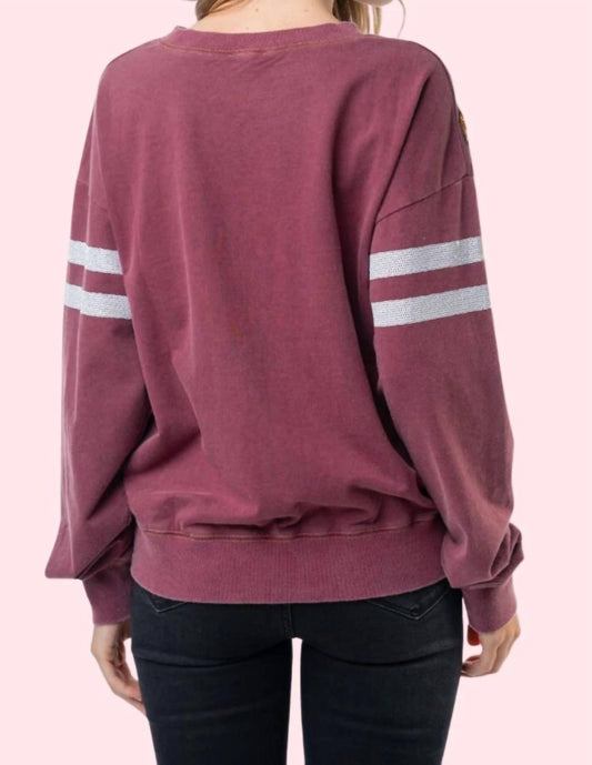 White Birch - Football Sequin Sweatshirt