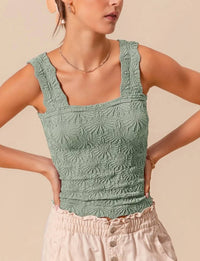 So Me - Floral Jacquard Seamless Tank Top
