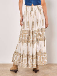 Apricot - Tiered Maxi Skirt