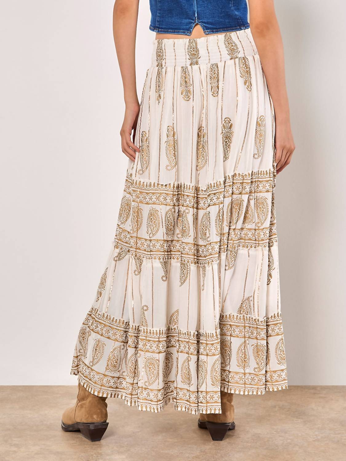 Apricot - Tiered Maxi Skirt
