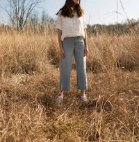 Oat New York - The Shari Wide Leg Crop Raw Hem Jeans