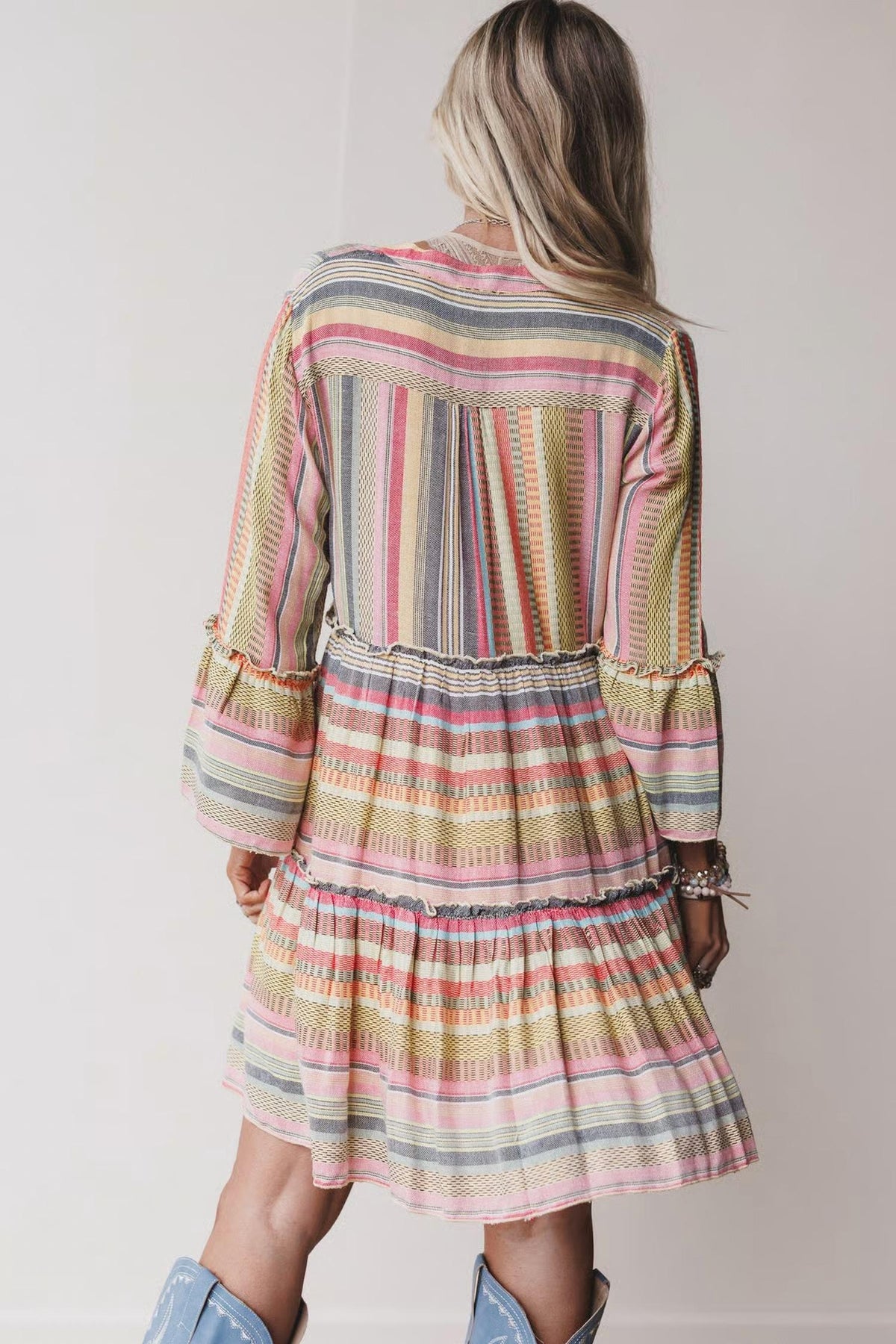 En Creme - Tiered Ruffle Midi Dress